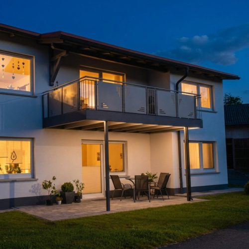 Maul Anbaubalkone bei Nacht